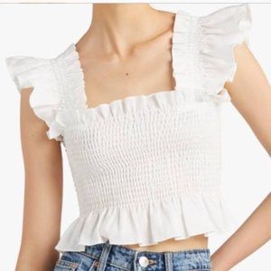 HILL HOUSE Paz Crop Top - White
